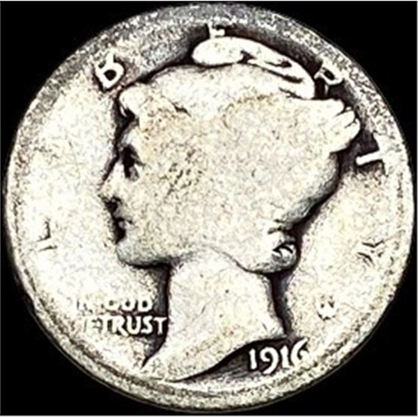 1916-D Silver Mercury Dime NICELY CIRCULATED