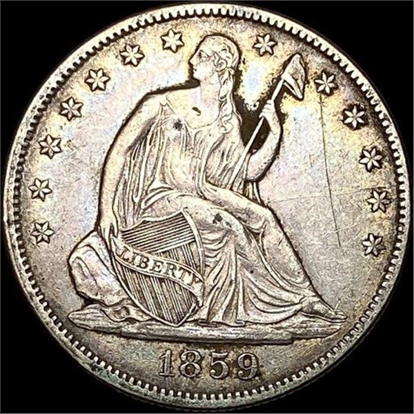 1859 Seated Liberty Half Dollar NEARLY UNCIRCULATED
