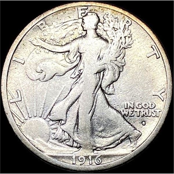 1916-S Silver Walking Liberty Half Dollar LIGHTLY CIRCULATED