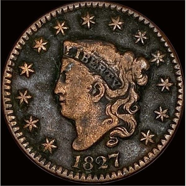1827 Coronet Head Large Cent LIGHTLY CIRCULATED