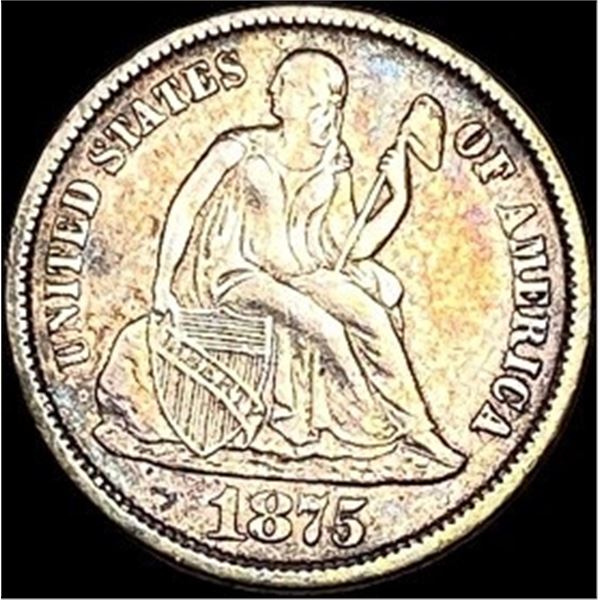 1875-CC Silver Seated Liberty Dime CLOSELY UNCIRCULATED