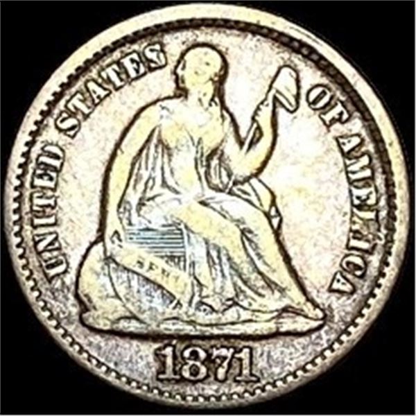 1871 Seated Liberty Half Dime LIGHTLY CIRCULATED