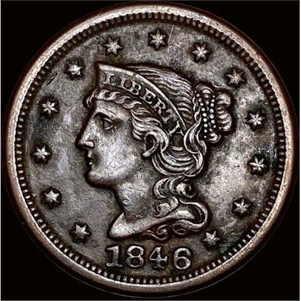 1846 Braided Hair Large Cent ABOUT UNCIRCULATED