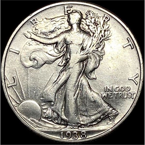 1938-D Walking Liberty Half Dollar ABOUT UNCIRCULATED
