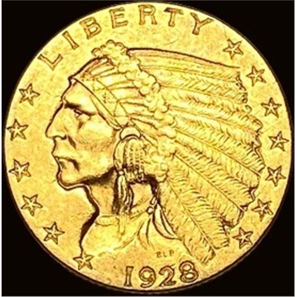 1928 Indian Head Gold $2.5 Quarter Eagle CHOICE BU