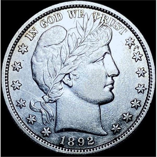 1892 Silver Barber Half Dollar CHOICE AU
