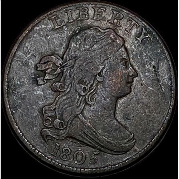 1805 Draped Bust Half Cent ABOUT UNCIRCULATED