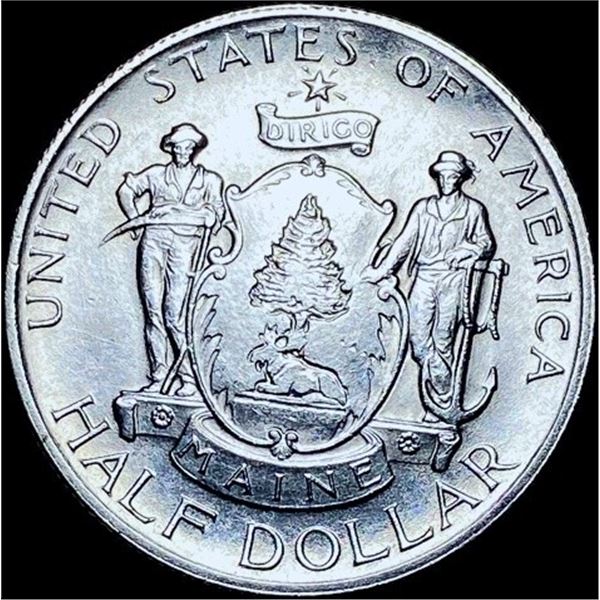1920 Silver Half Dollar Maine CHOICE BU