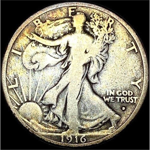 1916-D Walking Liberty Half Dollar LIGHTLY CIRCULATED