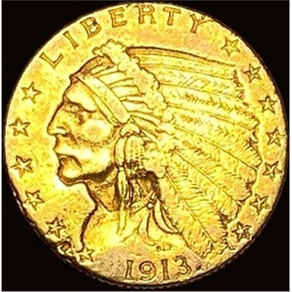 1913 Indian Head Gold $2.50 Quarter Eagle CLOSELY UNCIRCULATED