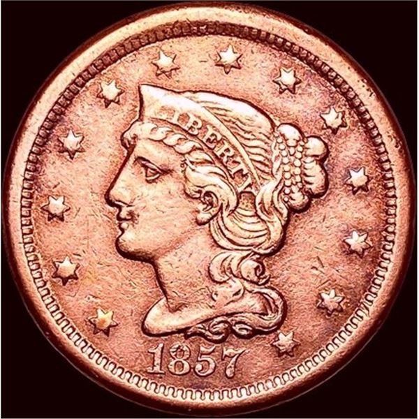 1857 Braided Hair Large Cent UNCIRCULATED