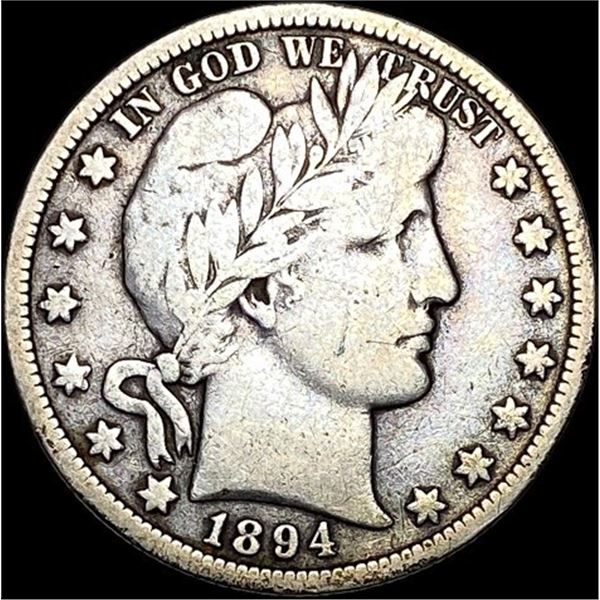 1894-O Silver Barber Half Dollar LIGHTLY CIRCULATED