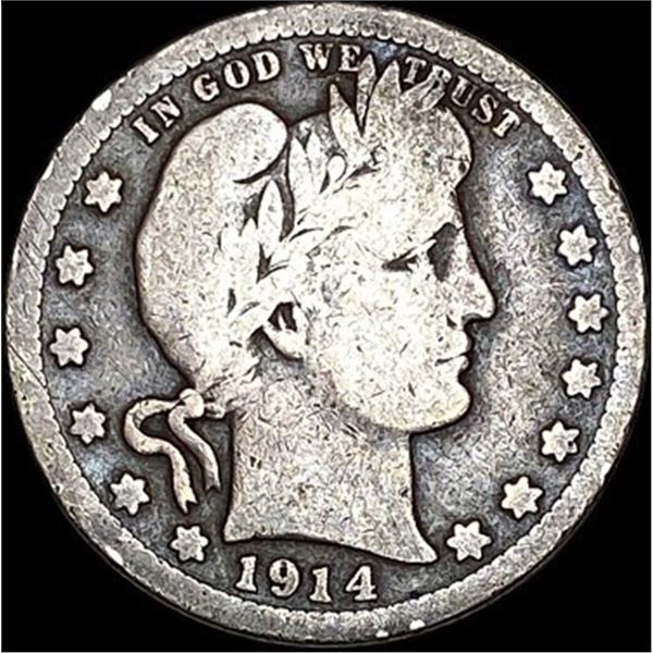 1914-S Barber Silver Quarter LIGHTLY CIRCULATED