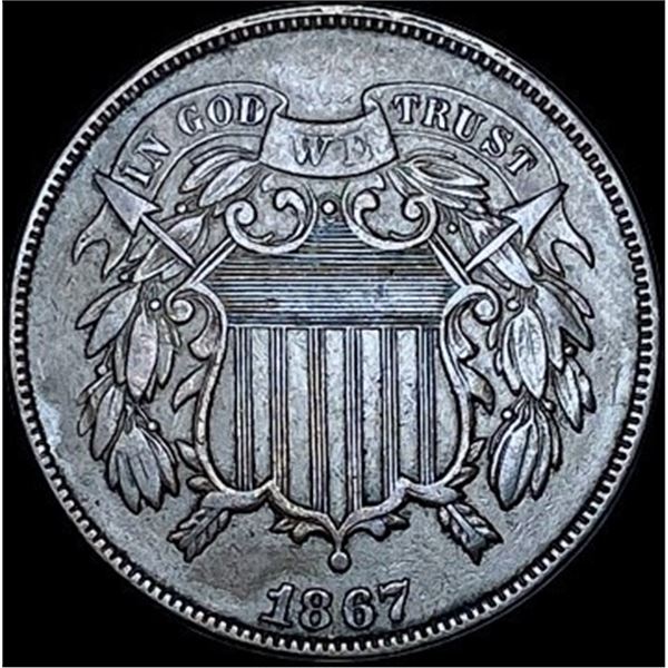 1867 Two-Cent Piece CHOICE AU