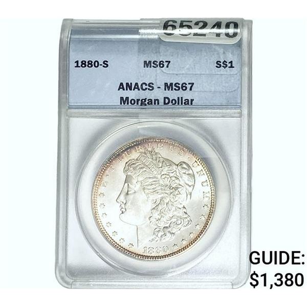 1880-S Morgan Silver Dollar ANACS MS67