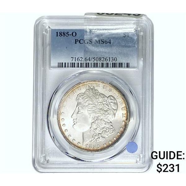 1885-O Morgan Silver Dollar PCGS MS64