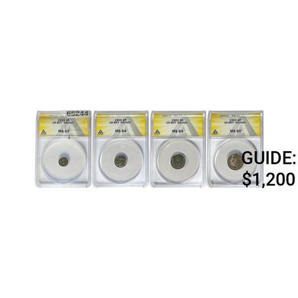 [4] 1903 1P-4P G.Britain Maundy ANACS MS