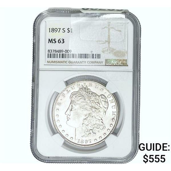 1897-S Morgan Silver Dollar NGC MS63
