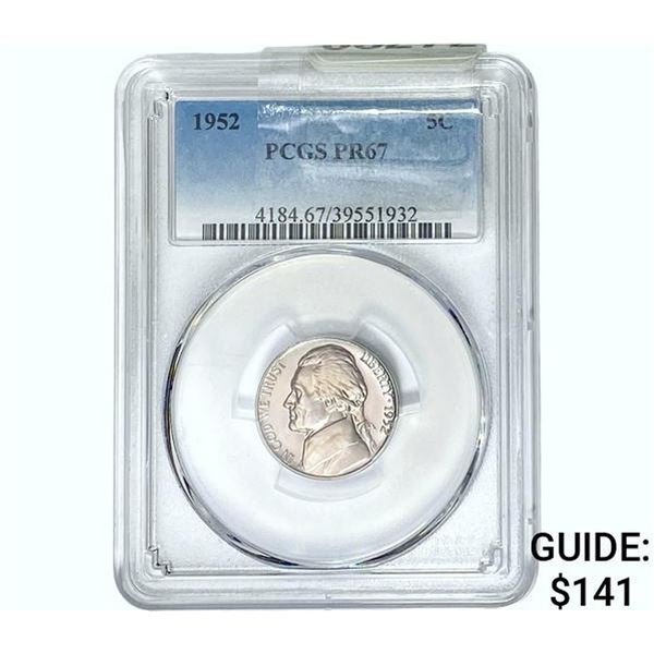 1952 Jefferson Nickel PCGS PR67