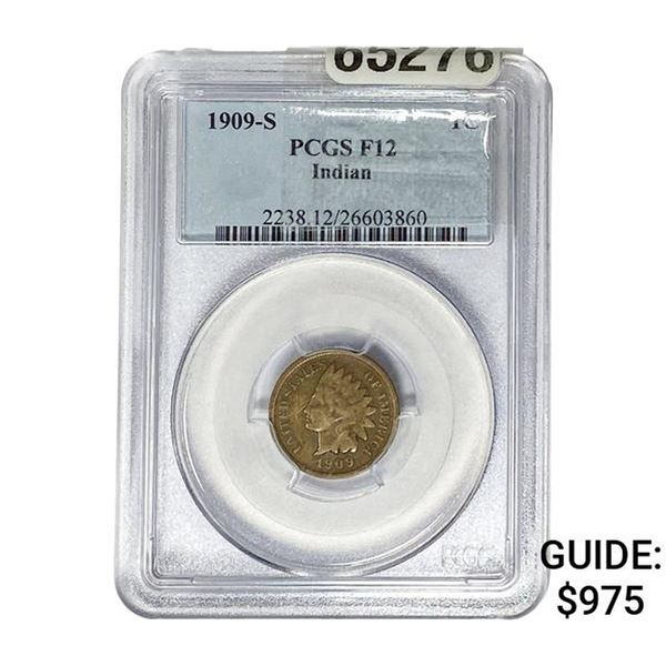 1909-S Indian Head Cent PCGS F12