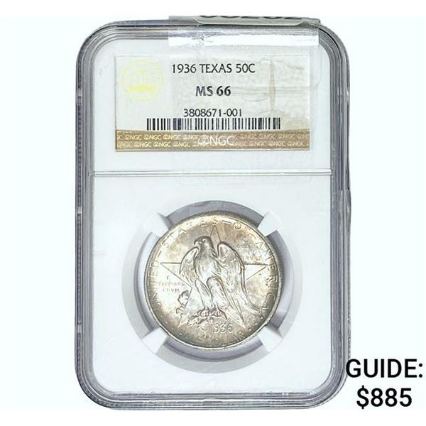 1936 Texas 50C NGC MS66