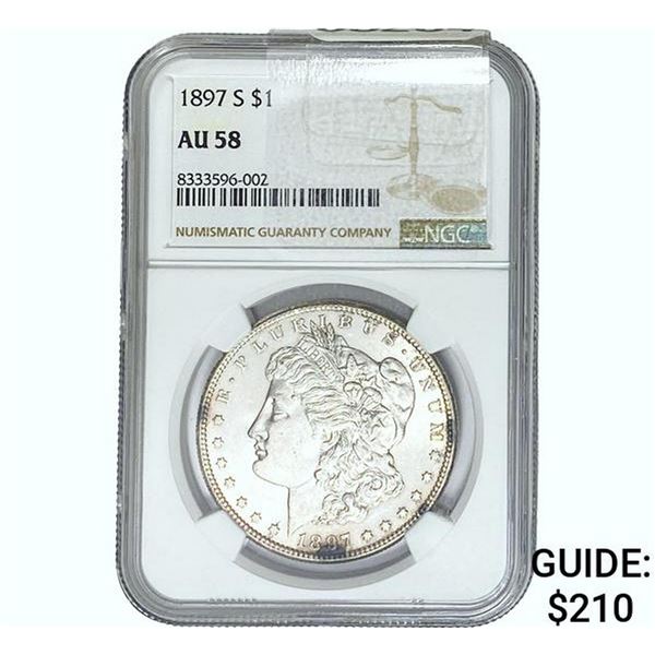 1897-S Morgan Silver Dollar NGC AU58