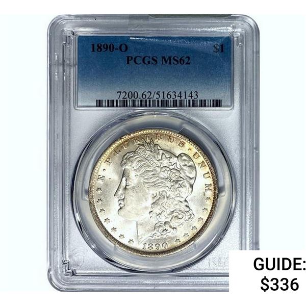 1890-O Morgan Silver Dollar PCGS MS62