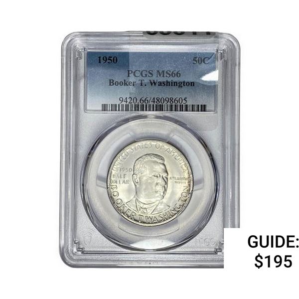 1950 Booker T Half Dollar PCGS MS66