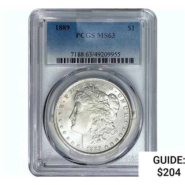 1889 Morgan Silver Dollar PCGS MS63