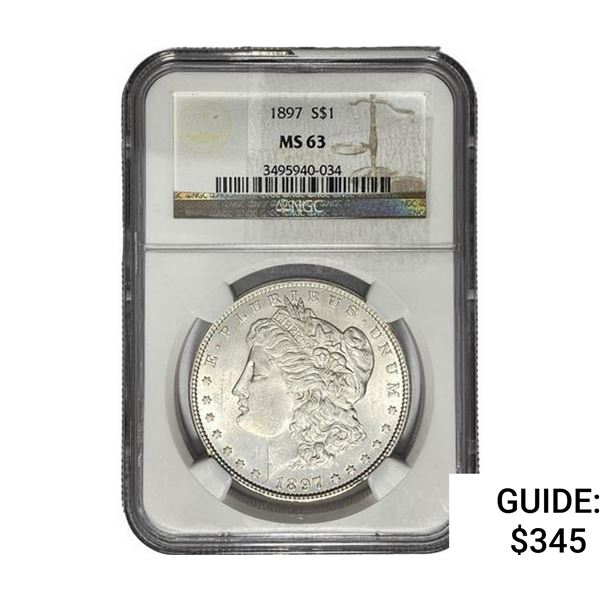 1897 Morgan Silver Dollar NGC MS63