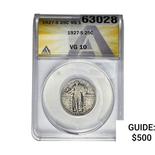 1927-S Standing Liberty Quarter ANACS VG10