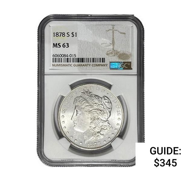 1878-S Morgan Silver Dollar NGC MS63