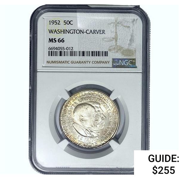 1952 Washington Carver Half Dollar NGC MS66