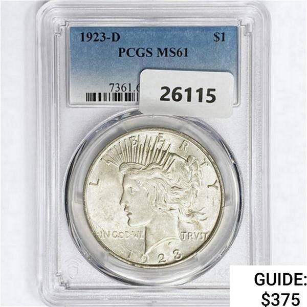 1923-D Silver Peace Dollar PCGS MS61