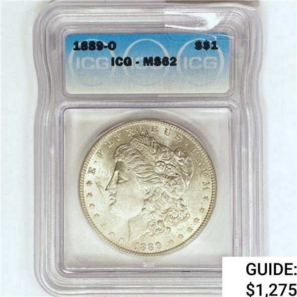 1889-O Morgan Silver Dollar ICG MS62