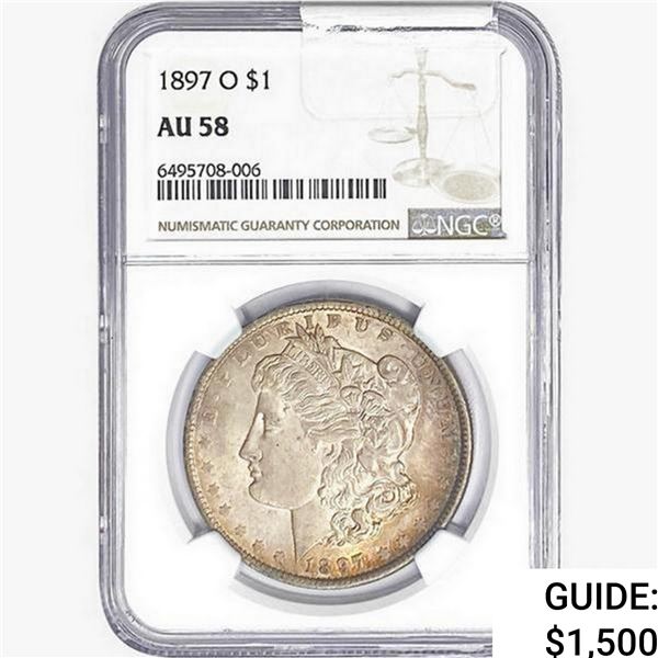 1897-O Morgan Silver Dollar NGC AU58
