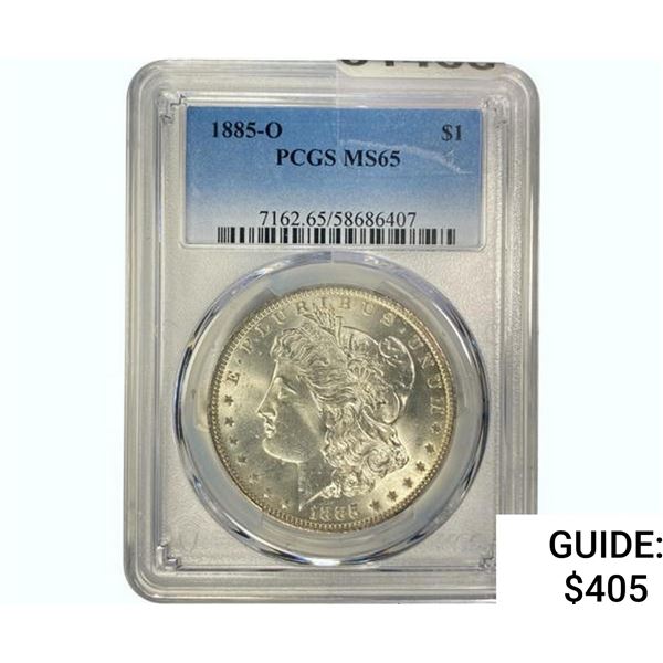 1885-O Morgan Silver Dollar PCGS MS65