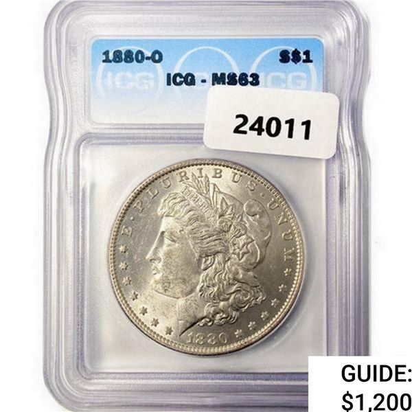 1880-O Morgan Silver Dollar ICG MS63