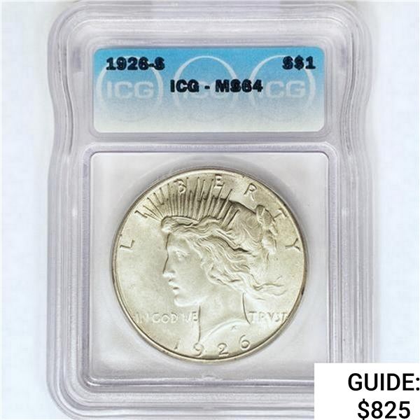 1926-S Silver Peace Dollar ICG MS64