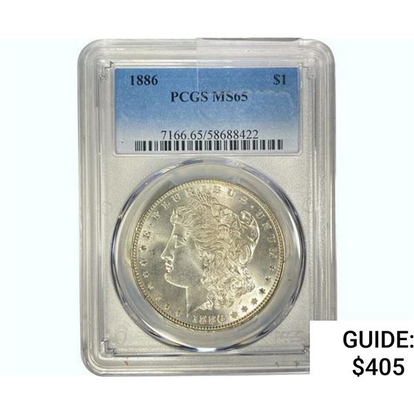 1886 Morgan Silver Dollar PCGS MS65