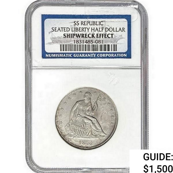 1861 Seated Liberty Half Dollar NGC SHIPWRECKEFFECT
