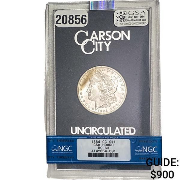 1884-CC Morgan Silver Dollar NGC MS63