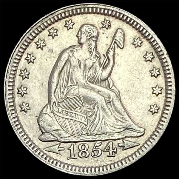 1854 Arrows Seated Liberty Quarter CLOSELY UNCIRCULATED