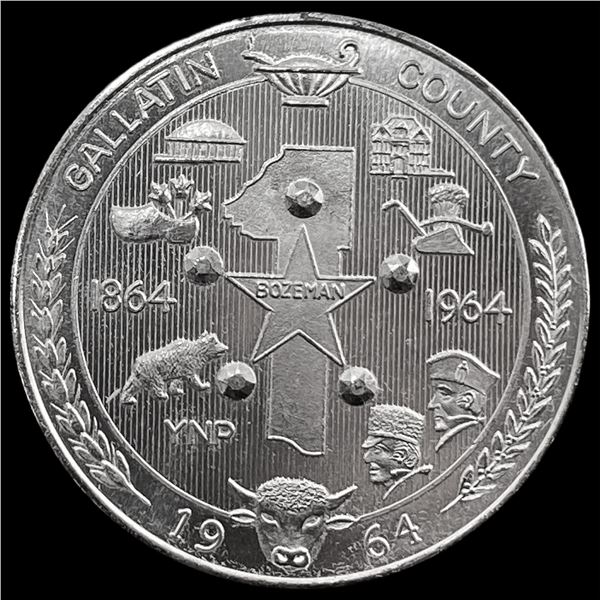 1964 Sterling Silver Gallatin County Token ABOUT UNCIRCULATED