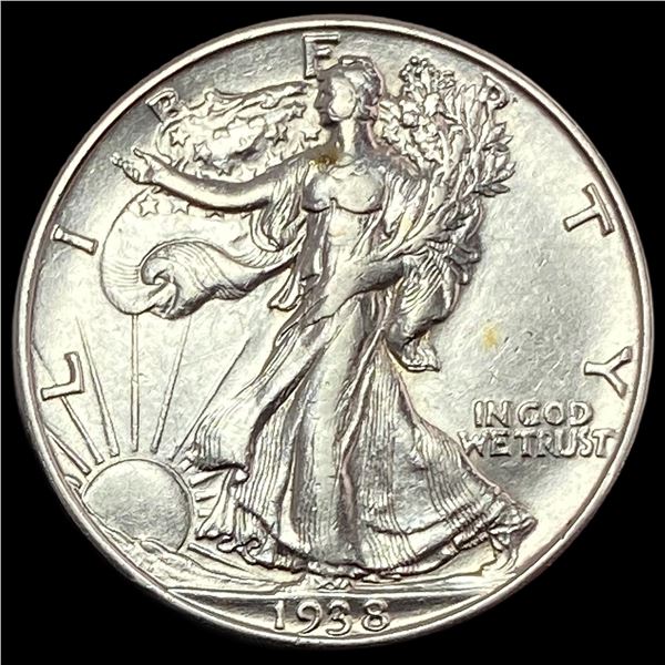 1938-D Walking Liberty Half Dollar ABOUT UNCIRCULATED