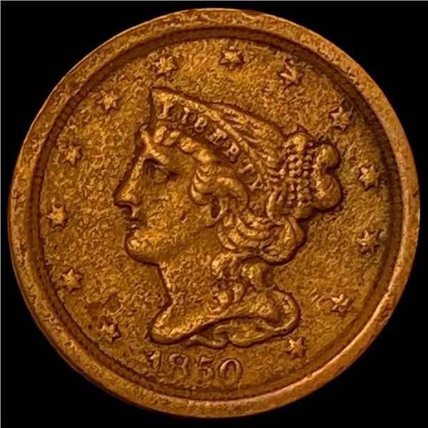 1850 Braided Hair Half Cent NEARLY UNCIRCULATED