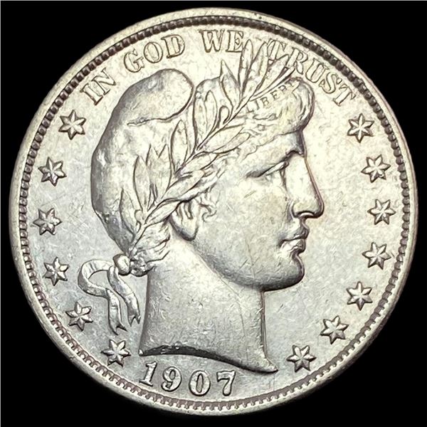 1907-S Silver Barber Half Dollar CLOSELY UNCIRCULATED