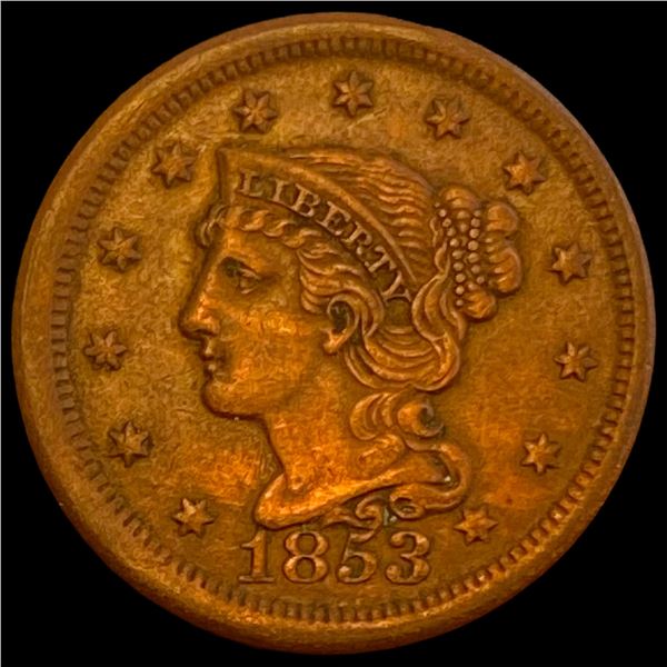 1853 Braided Hair Large Cent CHOICE AU