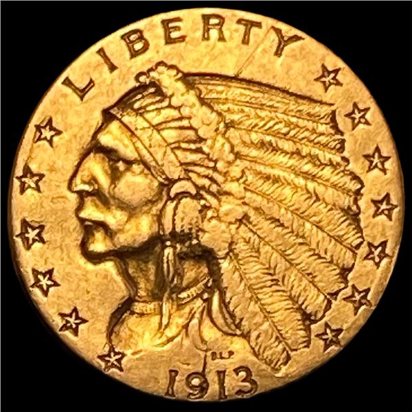 1913 Indian Head Gold $2.50 NEARLY UNCIRCULATED