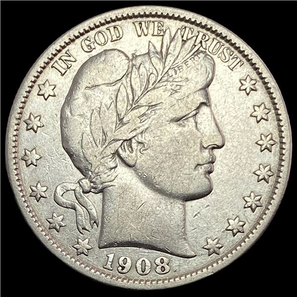 1908-O Silver Barber Half Dollar LIGHTLY CIRCULATED